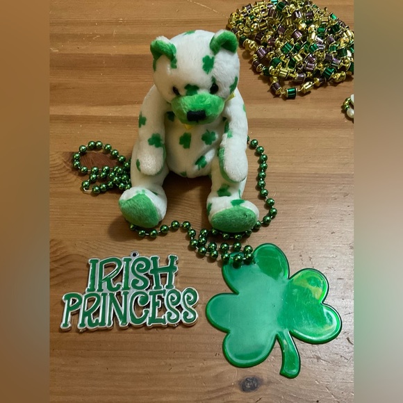 St. Patrick’s Day beads, Mardi Gras long beads and Clover Ty Beanie baby bundle - Picture 3 of 8